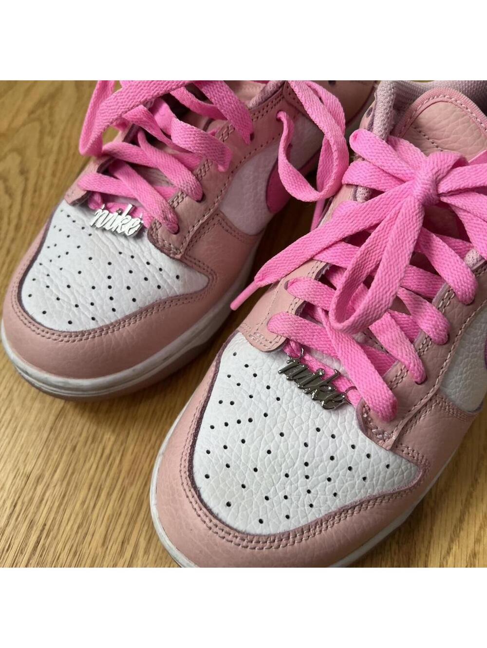 Custom Pink Nike Dunk Low Sneakers Y2K Coquette Aesthetic US 6.5